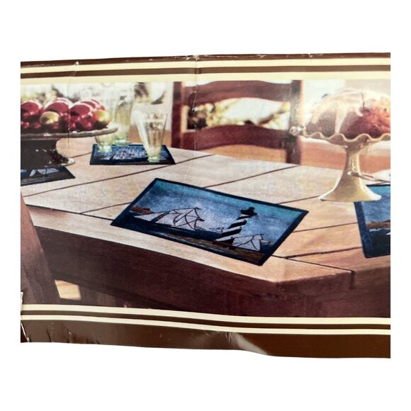 Set of 4 Nautical Lighthouse & Sailboat Tapestry Placemats – P.P. Home Collectio - Picture 4 of 5